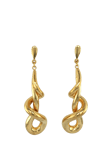 Vintage Fine Jewellery Pre-Loved 9ct Yellow Gold Scroll Drop Earrings, Dated Sheffield 1992