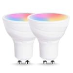 LOHAS LED GU10 Smart Light Bulbs Colour Changing, WiFi Spotlight, Multi Coloured, RGBCW 2700K-6000K, 5W Power, LED Light Bulb, Works with Alexa and Google Home, 2 Pack