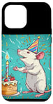 Coque pour iPhone 15 Plus Rat blanc anniversaire Bash for a Squeaky Good Time