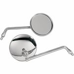 Backspegel emgo - Sidospegel rund universal chrome silver aluminium mirror 8 stem