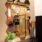 Miroir Stickers Muraux, 12PCS Hexagon Mirror Art diy Décoratif Pour La Maison Hexagonal Acrylique Miroir Mur Feuille En Plastique Miroir Tuiles pour