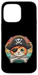 Coque pour iPhone 14 Pro Max Adorable chat avec chapeau de pirate pour enfant