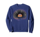 Retro Vintage Vinyl Sunset Reflection LP Vinyl Record Sweatshirt