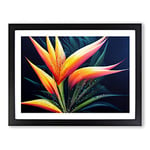 The Bird Of Paradise Flower Vol.2 H1022 Framed Print for Living Room Bedroom Home Office Décor, Wall Art Picture Ready to Hang, Black A4 Frame (34 x 25 cm)