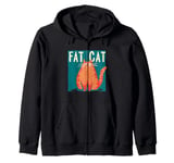 Grumpy and fluffy Cat Costume for funny overweight Cats Zip Hoodie