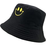 Fiskehatt, Dubbelsidig Bucket Hat, Fällbar Solhatt, Smiley