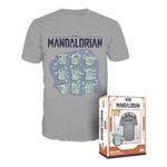 Funko Boxed Tee: Mandalorian - Grogu (The Child, Baby Yoda) on Ship - Medium - Star Wars: The Mandalorian S9 - T-Shirt - Vêtements - Idée de à Manches Courtes pour Les Adultes Les Hommes