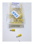 Klauke - Fiche ronde mâle isolée pvc jaune pour cable 4 à 6mm² (boite de 100) B1050E