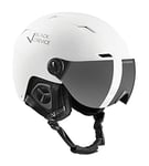 Black Crevice Casque de Ski avec visière Kirchberg Unisexe, Blanc, 2 = L (58-61 cm)