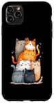 Coque pour iPhone 11 Pro Max Tour de chat mignonne à empiler pour un amoureux des chats