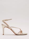 Phase Eight Leather Barely There Strappy Sandals, Gold