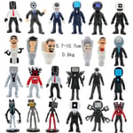 24st Skibidi Toalett Actionfigurer Set Roligt spel Toalettman Kameraman Speakerman Tårta Toppers Heminredning Leksaker Presenter