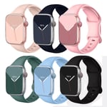 Lot De 6 Bracelet Souple Silicone Pour Apple Watch Serie 1/Se/2/3/4/5/6/7/8/9 38mm 40mm 41mm - Visiodirect -