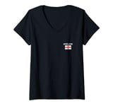 Womens England Flag White and Red English British V-Neck T-Shirt