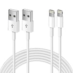 2-pack kompatibel med Apple iPhone laddningskabel 1m, Apple Lightning till USB-kabel sladd 1 meter Snabbladdning Apple Phone långa kablar