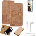 FOR HTC U20 5G SMARTPHONE CASE COVER WALLETCASE CORK