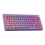 EPOMAKER Tide75 QMK/VIA Wireless Gaming Keyboard, 75% Aluminum Mechanical Keyboard, Hot-Swap Creamy Keyboard with FR4 Plate, Bluetooth/2.4Ghz/USB-C, RGB Backlit, Pre-lube Linear Switch (Purple)