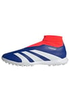 adidas Predator League Laceless Football Boots Turf Shoes, Lucid Blue/Cloud White/Solar Red, 4 UK