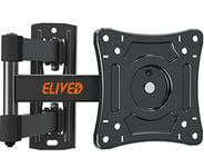 ELIVED TV Wall Bracket Tilt Swivel for Most 14-30 Inch TVs up to 15KG, Max VESA 100x100mm, Full Motion TV Bracket with Articulating Arm, Monitor Wall Mount for LED, LCD, OLED Flat/Curved Screens