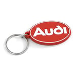 Audi A16-2283 Porte-clés avec logo prune ovale Rouge/blanc, rouge, Taille unique, Rétro