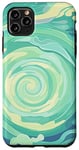 iPhone 11 Pro Max Swirl Green Color Illustration Pattern Abstract Art Case