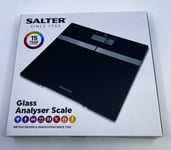 Salter Ultra Slim Black Glass Body Mass Digital Analyser Bathroom Scales