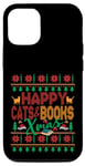 iPhone 12/12 Pro Happy Books & Cats Xmas Fair Isle Ugly Style Christmas Case