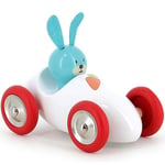 Vilac VIL2295B Character-Driven Wooden Racing Push and Pull Toy Car Dog Comes in Lovely Box, Handcrafted in France, 2 Years+, Animal-Raoul The Rabbit