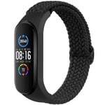 Flätat klockband för Xiaomi Mi Band 7 6 5 4 3 Rem Elastiskt justerbart armband för Amazfit Band 5 Band Ersättningsarmband svart For Xiaomi Mi Band 4 black