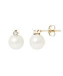 Blue Pearls Womens White Freshwater Diamonds Earrings and yellow gold 750/1000 - Multicolour - One Size