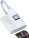 Adaptateur Lecteur De Carte Sd Micro Sd Vers Usb C (2 En 1) Pour Iphone15 Pour Apple Ipad Pro Macbook Air Card Lecteur Tf Mémoire Carte Macbook Mini Transfert De Données Caméra Port Externe Cartes