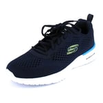 Skechers Homme air Dynamight Tuned Up Chaussure de Marche, Bordure en Maille synthétique Bleu Marine, 45 EU