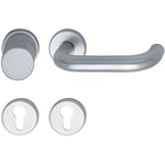 GRUNDMANN 102809 Geos Poignée de porte en argent 1754/D6K en aluminium anodisé pour rosette PZ ÖNORM VK 8,5