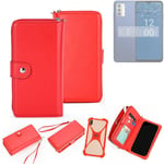 Wallet Mobile phone cover Nokia G310 5G Phone protective Case red