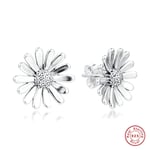 CHICBUY 2020 Spring Daisy Flower Statement Stud Earring for Woman 925 Silver DIY Fits for Original Pandora Bracelets Charm Fashion Jewelry
