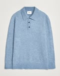 NN07 Lee Brushed Wool Polo Tink Blue