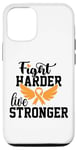 Coque pour iPhone 12/12 Pro Lutte plus dur Live Stronger Orange Ribbon Sensibilisation à la leucémie