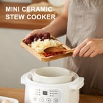 200W Mini Ceramic Stew Cooker 1L Capacity Electric Slow Cooker Porridge Soup HG