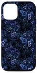 Coque pour iPhone 15 Panther & Midnight Florals, Dark Moody Pattern Design