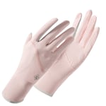 (Pink)Sun Protective Ice Silk Cool Breathable Prevent Slip Summer UV AS