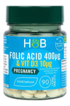 Holland & Barrett - Folic Acid 400mcg with Vit D3 10mcg - 90 tabs