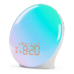 Radio-réveil Simulateur d'aube et de crépuscule avec lampe de chevet LED - Réveillez-vous en douceur avec une ambiance lumineuse personnalisable et