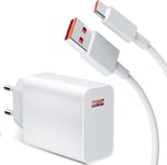 Chargeur USB et câble USB C pour Xiaomi Redmi Note 13 12S 12 11S 11, Turbo Charge 6A Câble USB vers Type C 2M Adaptateur de chargeur 33 W Charge rapide pour Xiaomi 11 Lite Pad 6 5 Mi 11i 10T.[F4007]