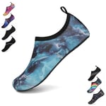 SAGUARO Chaussures Aquatiques Chaussons de d'eau Plongée Chaussettes Aqua pour Piscine et Plage Sports Nautiques Natation Surf Voile Mer Rivière pour Homme Femme (Gris,40/41 EU)