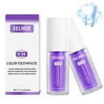 Purple Toothpaste Ksndurn V34 Color Corrector Toothpaste Teeth Whitening Toothpa