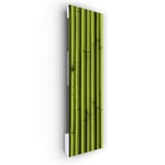 ILO - Radiateur Soufflant Mural - 1750W - +28 Motifs- Extra Plat, Verre- IP44 - Vertical- Programmable - Bambous Droits