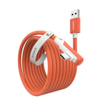 Câble de liaison 5 m, Compatible avec Meta Quest 3S/Quest 3/2/Pro et Pico4/Pro, PC/Steam VR, transfert de données PC haute vitesse, câble USB 3.0 vers USB C pour casque VR et PC de jeu, orange