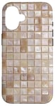 Coque pour iPhone 16 Motif mosaïque beige crème Y2K ton neutre