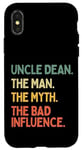 Coque pour iPhone X/XS Citation de l'oncle Dean The Man The Myth The Bad Influence