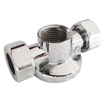 SOMATHERM FOR YOU, Applique murale double nue pour robinet de machine à laver - Écrou collet battu Ø12mm - Sortie femelle 1/2" - Corps en laiton chromé - Installation facile et robuste